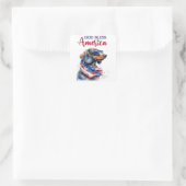 vaderlandslievende hond-teckel vierkante sticker (Tas)