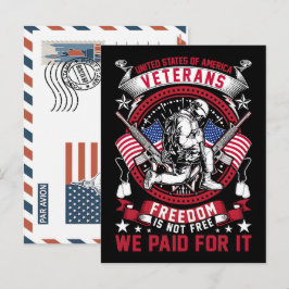 Vaderlandslievende soldaat met Amerikaanse vlag an Feestdagenkaart