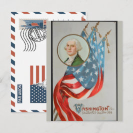 Vaderlandslievende soldaat met Amerikaanse vlag an Feestdagenkaart