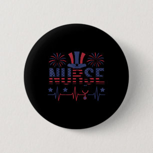 Vaderlandslievende Verpleegster Amerikaanse Vlagda Ronde Button 5,7 Cm