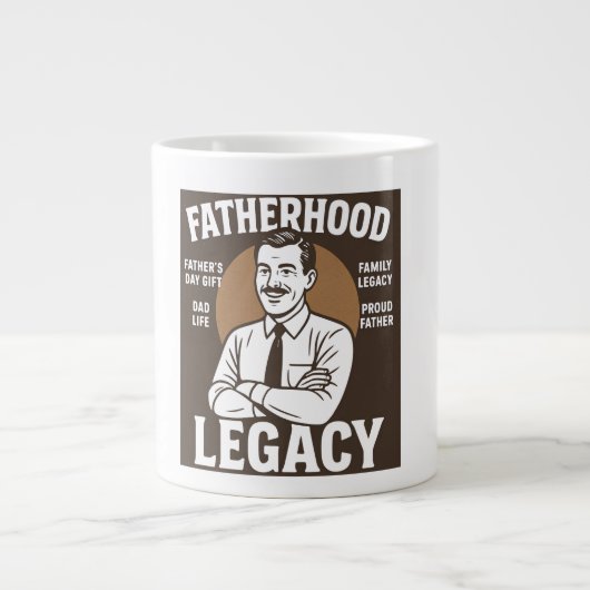Vaderlijk Erfgoed Vintage Vaderdag Grote Koffiekop (Voorkant)