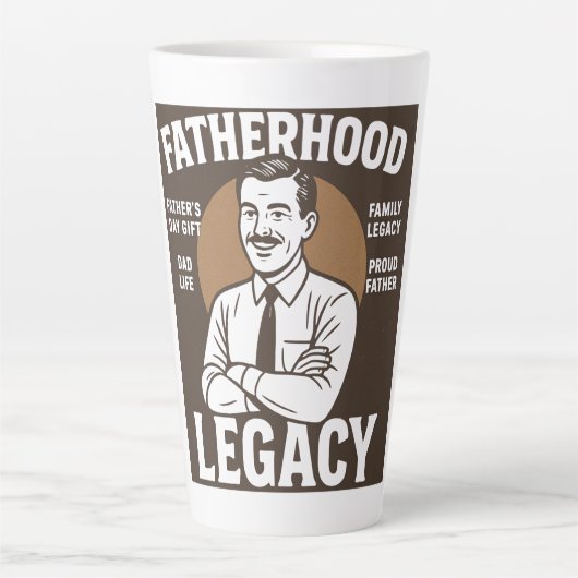 Vaderlijk Erfgoed Vintage Vaderdag  Latte Mok (Voorkant)