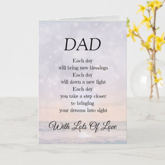 Vadermoedigingsgedicht ontwerp Groet Kaart (Gele Bloem)