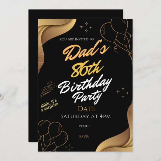 Vaders 86ste verjaardagsfeestje verrassing kaart (Voorkant / Achterkant)