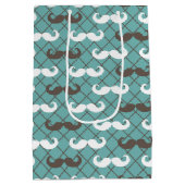 Vaders bruine & Blauwgroen snor Medium Cadeauzakje (Achterkant)