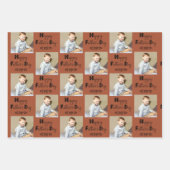 Vaders Dag Aangepast Foto Bruin Terracotta Set van Inpakpapier Vel (Voorkant 3)