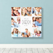 VADERS DAG beste papa ooit 8 familie foto's Canvas Afdruk (Insitu (Houten vloer))