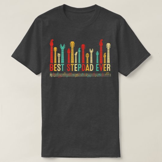 Vaders Dag Beste Stepdad Ever Guitar Lover Guitari T-shirt (Design voorkant)