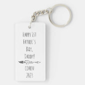 Vaders dag cadeau voor de eerste keer pap Baby fot Sleutelhanger (achterkant)
