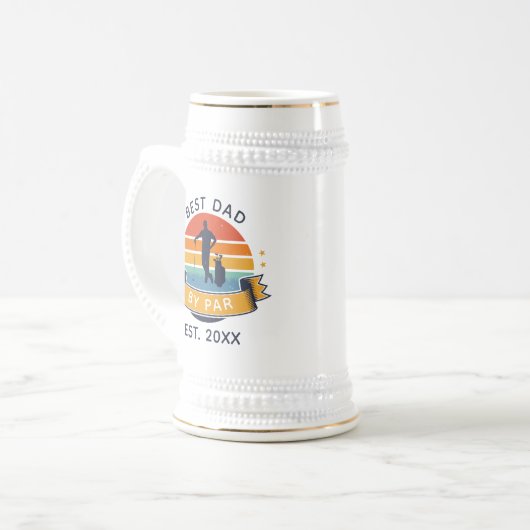 Vaders Dag Golf Sport Papa Aangepaste Retro Bierpul (Voorkant links)