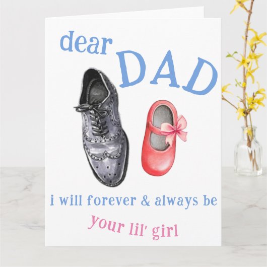 Vaders Dag Kaart - Schattig Pap Dochter Kaart (Gele Bloem)