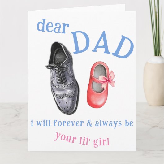 Vaders Dag Kaart - Schattig Pap Dochter Kaart (Voorkant)