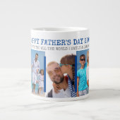Vaders Dag Modern 5 Foto Blauwe Grijs Grote Koffiekop (Voorkant)