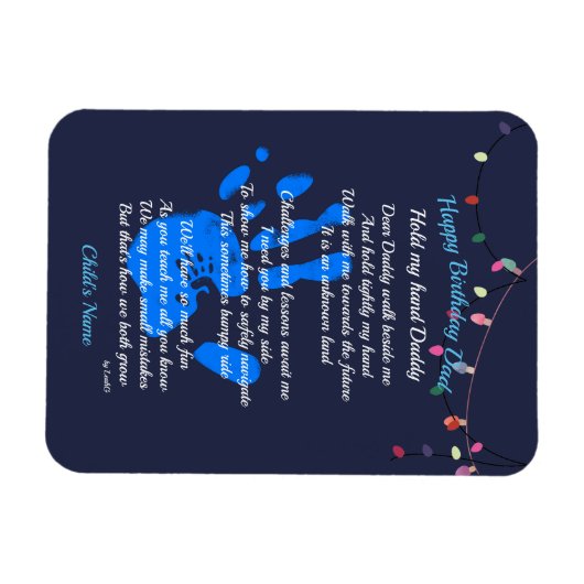 Vaders Dag Pap POEM hou mijn hand vast Magneet (Horizontaal)