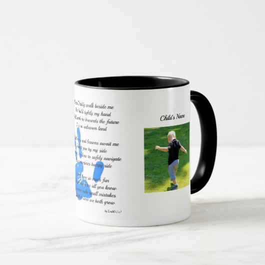 Vaders Dag Pap POEM hou mijn hand vast Mok (Voorkant rechts)