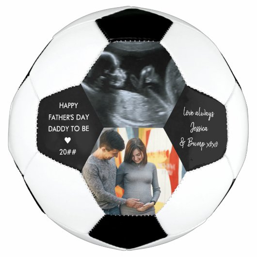 Vaders Dag Papa om 2 Foto gepersonaliseerd te word Voetbal (Voorkant)
