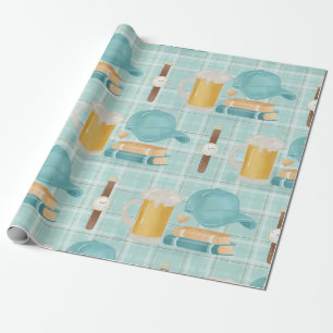 vaders dag schattig, elegant omhullingspatroon van cadeaupapier