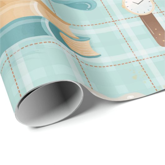 vaders dag schattig, elegant omhullingspatroon van cadeaupapier (Rol Hoek)