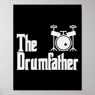 Vaders Day De Drum-Father Drummer Muzikant Pa G Poster