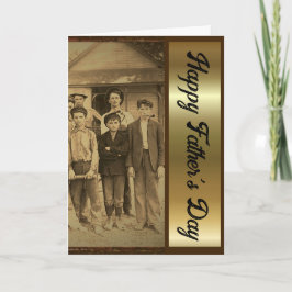 Vaders Day Retro 1920 bruine en goudgevouwen Kaart