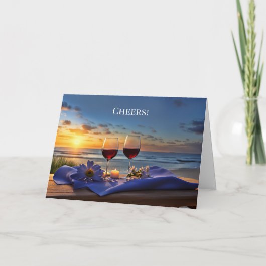 Vaders Day Wine at the Beach Proost Kaart (Voorkant)