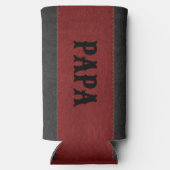 Vaders Gift Idee Rood & Zwart gestikt leer Seltzer Blikjeskoeler (Achterkant)