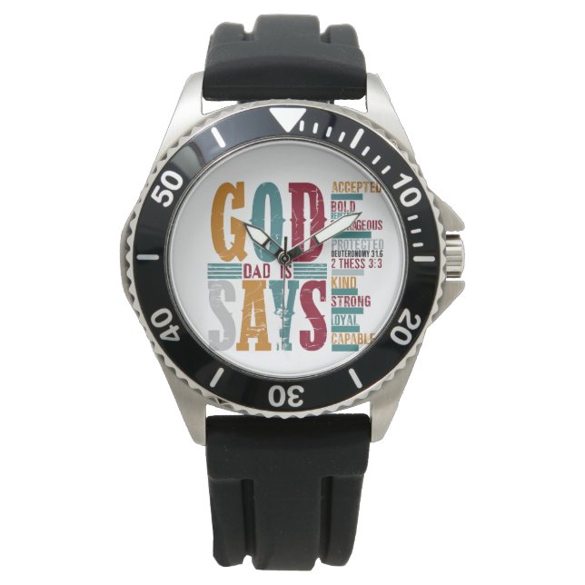 Vaders God zegt papa Horloge (Voorkant)