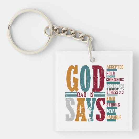 Vaders God zegt papa Sleutelhanger (voorkant)