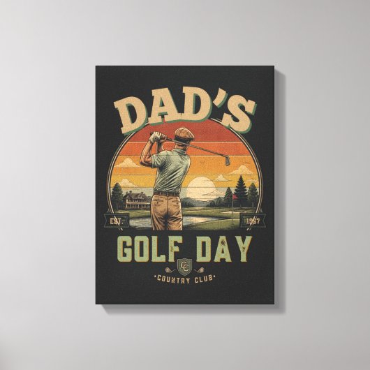 Vader's Golfdag Canvas Afdruk (Voorkant)