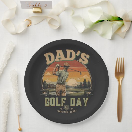 Vader's Golfdag Papieren Bordje (Huwelijk)