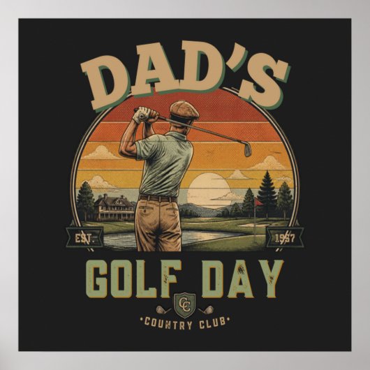 Vader's Golfdag Poster (Voorkant)