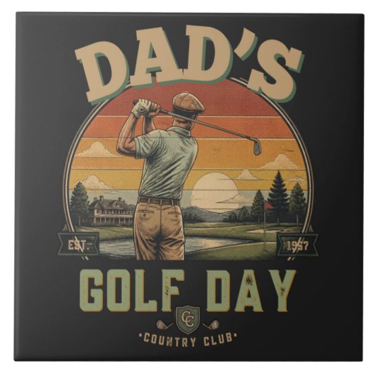 Vader's Golfdag Tegeltje (Voorkant)