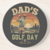 Vader's Golfdag Zandsteen Onderzetter (Voorkant)