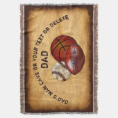Vader's Man Cave decor, gepersonaliseerde throw de Deken (Voorkant Verticaal)
