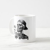 Vaders met baarden zijn beter Grappig skelet vader Koffiemok (Voorkant links)
