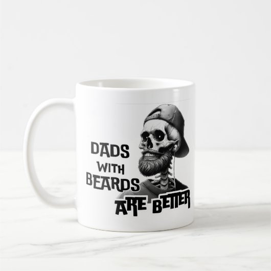 Vaders met baarden zijn beter Grappig skelet vader Koffiemok (Links)