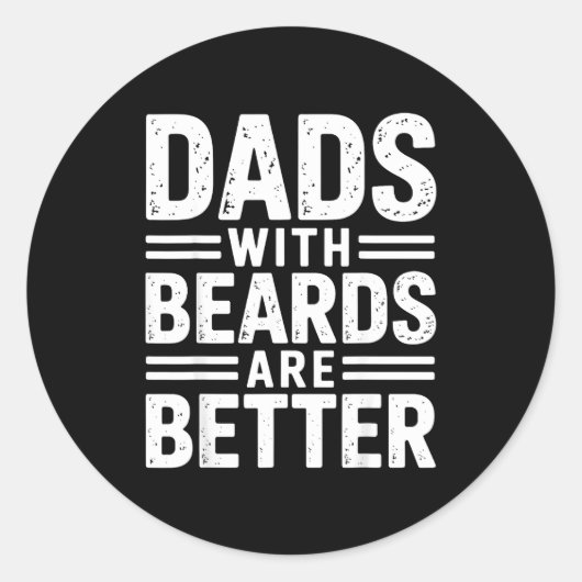 Vaders met baarden zijn beter vaderchap haar retro ronde sticker (Voorkant)
