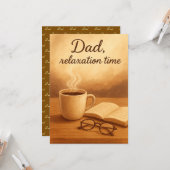 Vader's Ontspanningstijd Koffieboek Vaderdag Auto Kaart (Voorkant / Achterkant in situ)