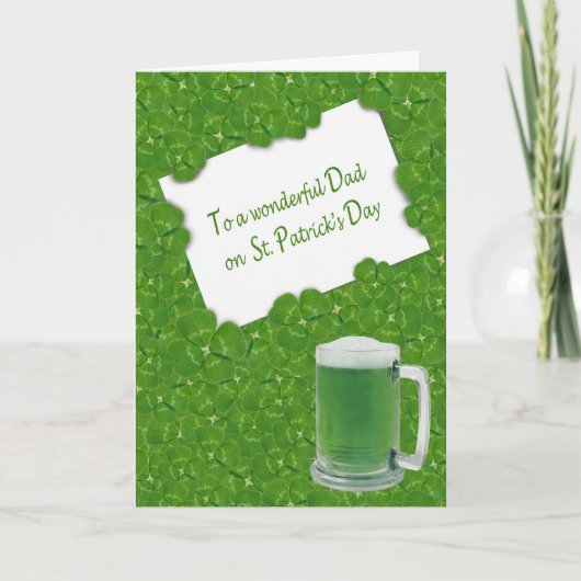 Vader's St. Patrick's Day Vierbladige Klaver Kaart (Voorkant)