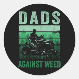 Vaders Tegen Onkruid Grappige Tuinieren Grasmaaien Ronde Sticker