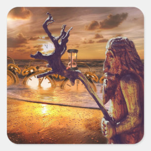 vaders tijdstickers vierkante sticker