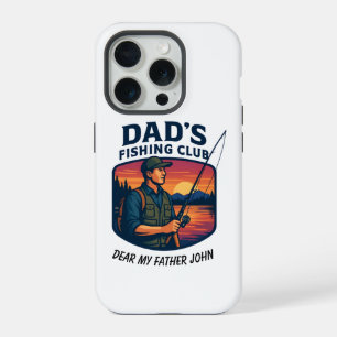 Vader's Visclub Retro Zonsondergang Vaderdag iPhone 15 Pro Case