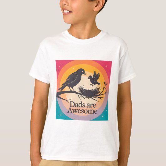 Vaders zijn Geweldige - Retro Sunset Scene T-shirt (Voorkant)