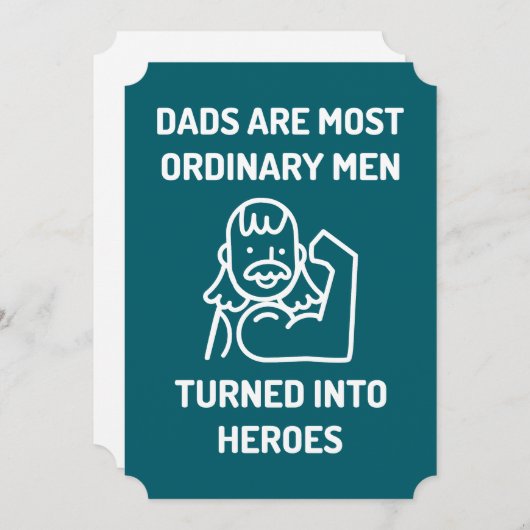 Vaders zijn helden Vaderdag Kaart - Flexing Dad (Voorkant / Achterkant)