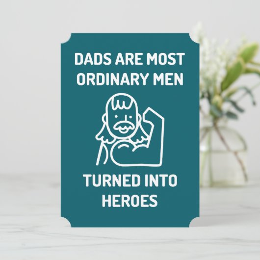 Vaders zijn helden Vaderdag Kaart - Flexing Dad (Staand voorkant)