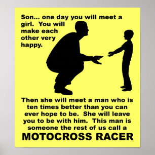 Vaderschap Advies Motocross Dirt Bike Grappig Bord Poster