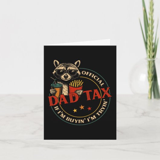 Vaderschap Als Ik Koop Probeer Ik Racoon Vaderdag Kaart (Voorkant)