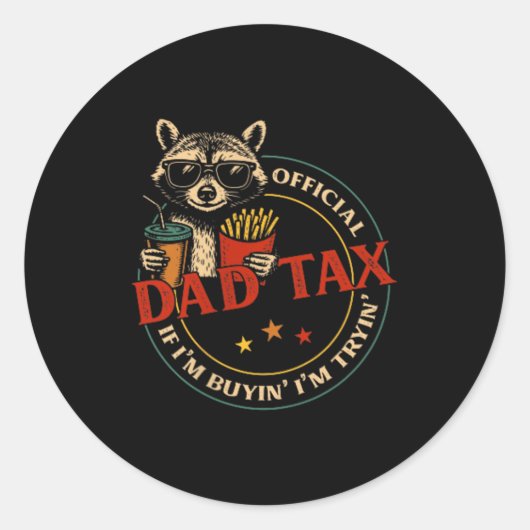 Vaderschap Als Ik Koop Probeer Ik Racoon Vaderdag Ronde Sticker (Voorkant)