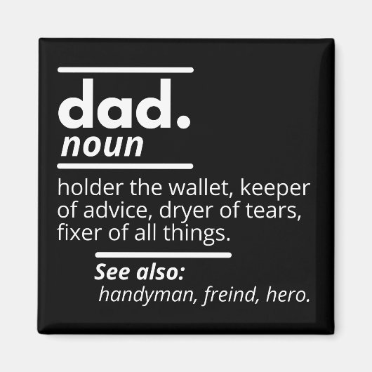 Vaderschap Dictionary Definitie - Grappig Fathers  Magneet (Voorkant)