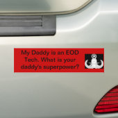 Vaderschap EOD Superkracht Bumpersticker (Op auto)